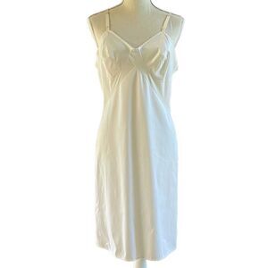 Vintage 60s Off White Darted Paneled Slip Dress M